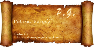 Petrus Gergő névjegykártya