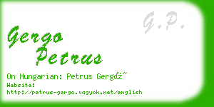 gergo petrus business card